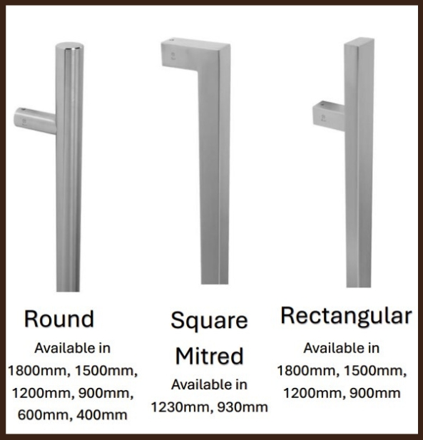 contemporary pull handle sizes
