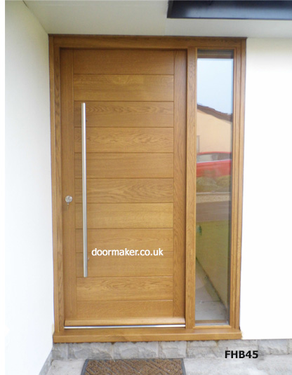 contemporary oak door and sidelight