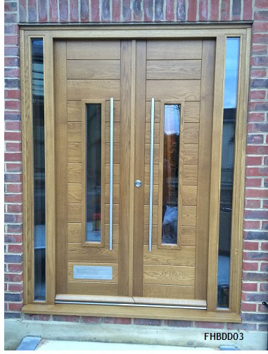oak contemporary double doors