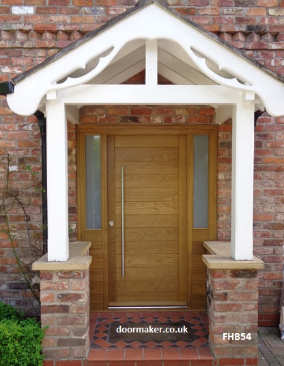 contemporary oak door part glazed sidelights