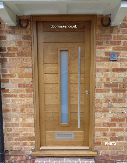 oak contemporary door centre vision panel