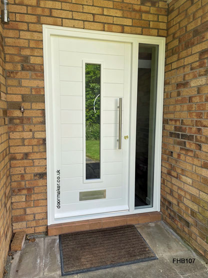white contemporary front doors