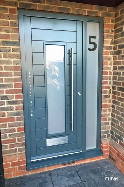 contemporary door and frame with sidelight