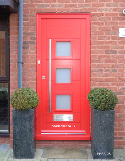 traffic red contemporary door