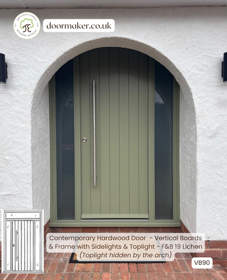 contemporary front door bespoke solid wood lichen