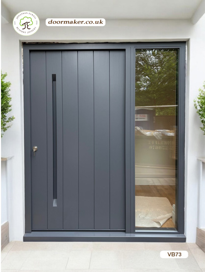 contemporary front door concealed hinges RAL7015 slate grey