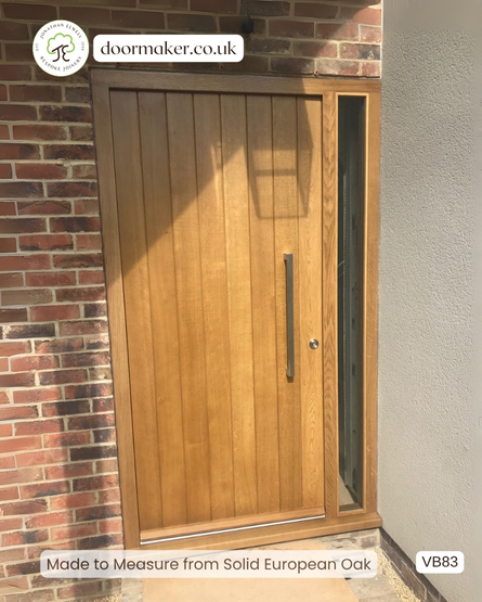 oak contemporary front door with 600mm pull handles