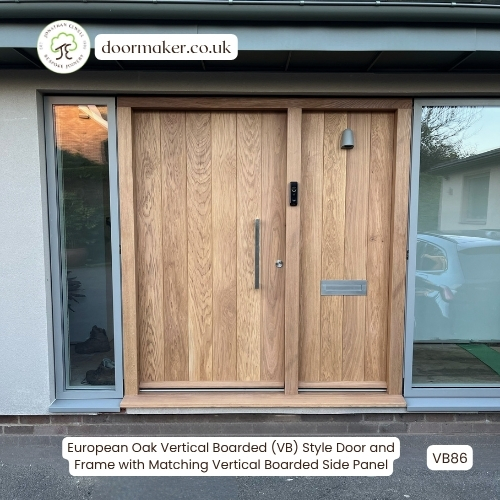 oak contemporary door with matching side panel