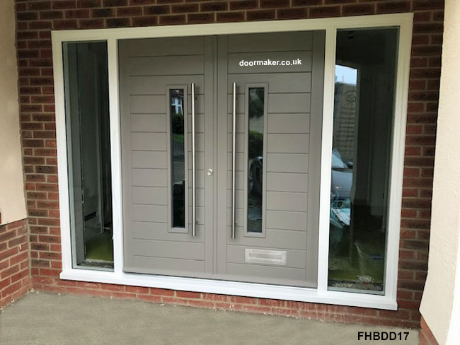 contemporary double doors and frame