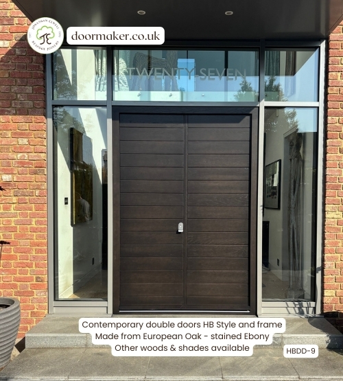 contemporary double doors made from oak stained ebony