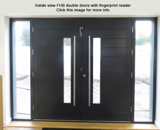 contemporary double doors fingerprint reader