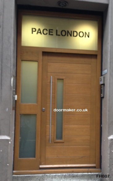 contemporary oak door and frame sidelight and toplight