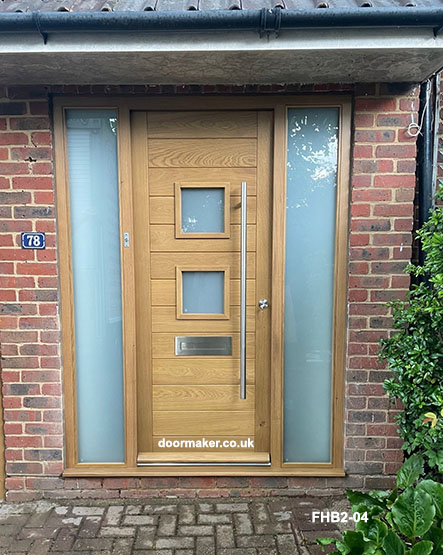 contemporary front door with two glass panes