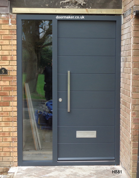 anthracite grey contemporary doorset