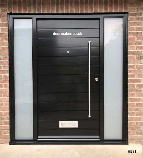 contemporary door black sidelights