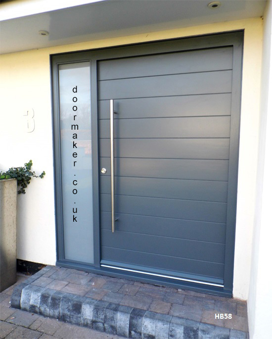 grey contemporary door sandblast sidelight