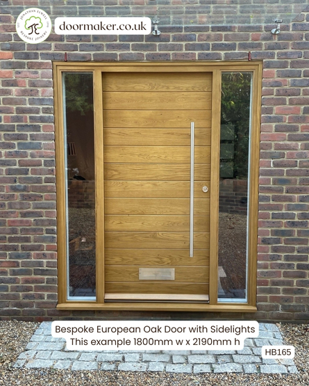 oak contemporary front door with sidelights bespoke