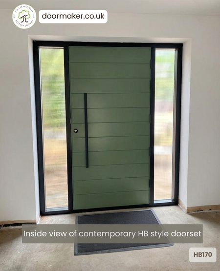 contemporary green door made to measure