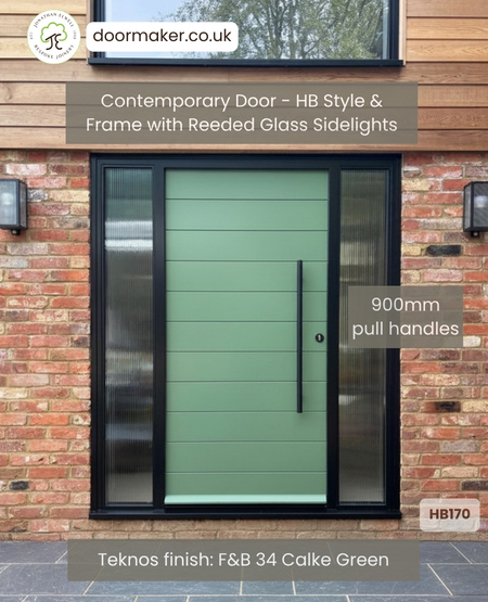 contemporary green door made to measure