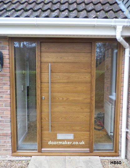 contemporary oak door and sidelights