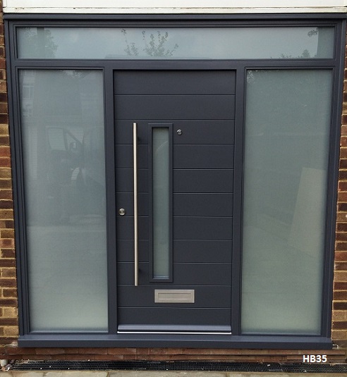 slate grey contemporary doorset