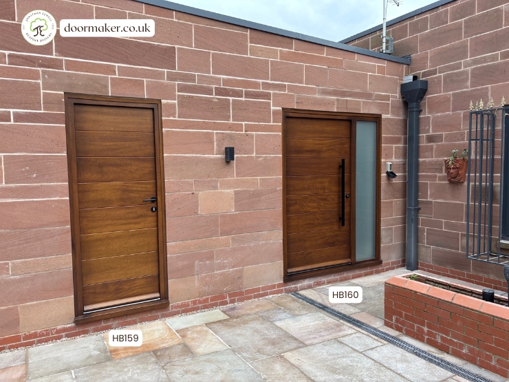 contemporary doors made from iroko wide boards