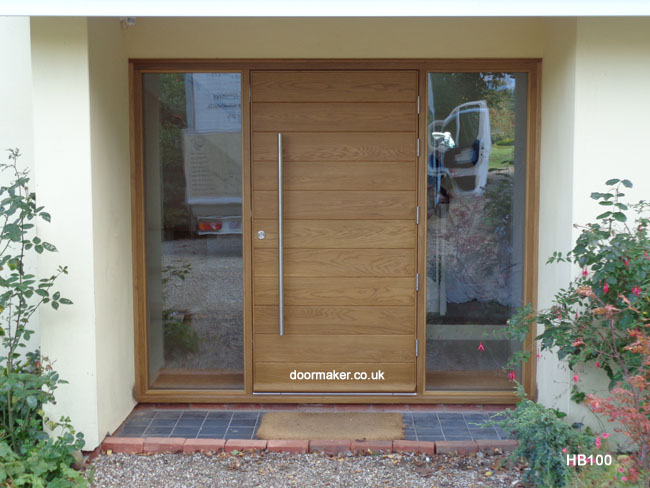 contemporary oak door with sidelights