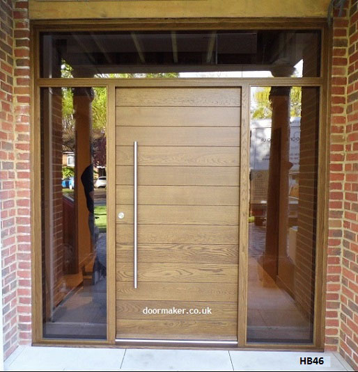 contemporary oak door toplight and sidelights