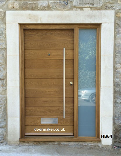 contemporary oak door and sidelight