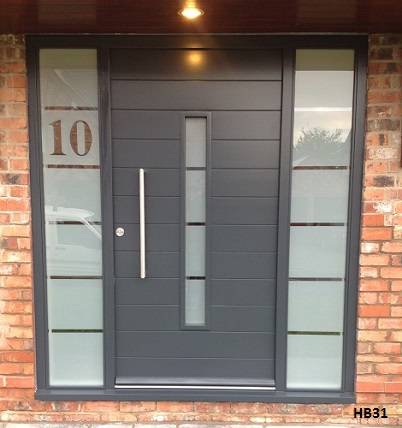 contemporary grey doorset etched glass