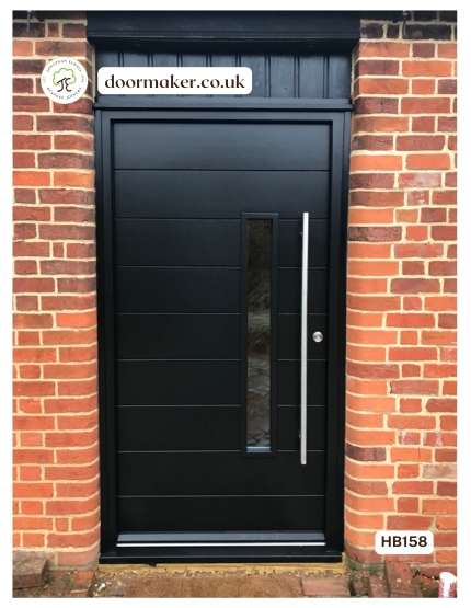 black contemporary door with glass