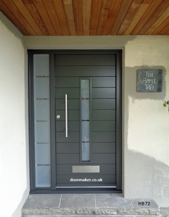 contemporary grey door etched sidelight