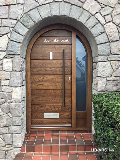 contemporary arched door and frame oak